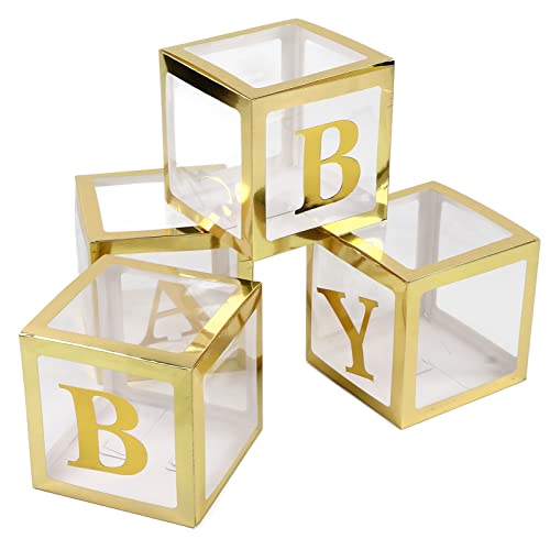 Babykästen mit Buchstaben, 4 transparente Ballonkisten mit Buchstaben Babypartydekorationen für Jungen oder Mädchen zur Partydekoration Babykästen mit Buchstaben, 4 transparente Ballonkisten mit Buchstaben Babypartydekorationen für Jungen oder Mädchen zur Partydekoration von Beufee