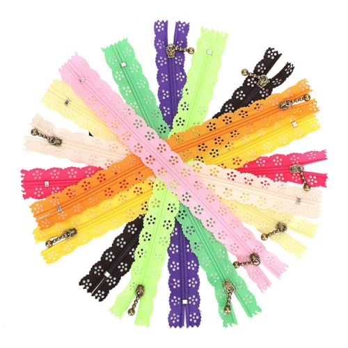 10-teilige Nylon Coil Reißverschlüsse, geschlossene Ende Spitze Reißverschlüsse zum Nähen 20cm bunte Nähen Reißverschlüsse Supplies Spitze Reißverschluss gemischte Art für Schneider von Beufee