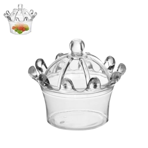 Beufee 12 Stück Baby-Geschenk-Flaschen-Süßigkeits-Flaschen, Babyduschflaschen transparente kronenförmige Acryl-Süßigkeits-Boxen-Babyparty-Geschenk-Box-Paket-Party-Bevorzugungs-Box(Klar) von Beufee