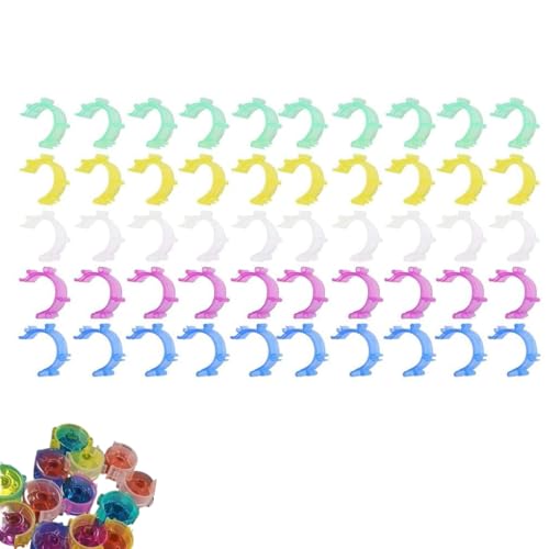 Beufee 50 Stück Nähspulen-Clips, 5 Farben Spulenhalter-Clips Spulenhalter-Klemmen Fadenclips-Halter-Werkzeug Nähmaschinen-Werkzeuge zum Organisieren von Fadenspulen Bunte Gewindeclips Halter Tool von Beufee