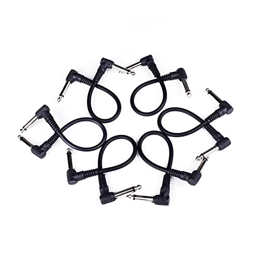Beufee 6pcs Gitarrenpatchkabel, 6,35 mm Effekt Kabelgeräuschunterdrückung Kupferkern -Einzelkanal -Gitarren -Effekt -Pedalkabel von Beufee