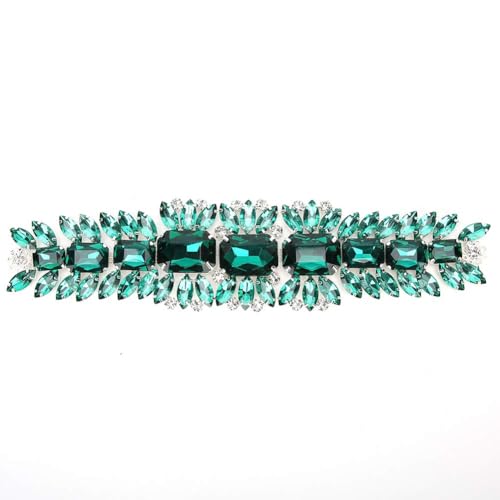 Beufee Kristall-Hochzeitsgürtel, Kristall-Strassapplikationen für Brautgürtel, Kristall-Strasskettenband für DIY-Kleider, Taschen, Schuhe(Grün) von Beufee