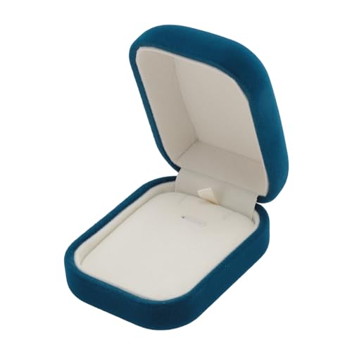 Beufee Samt Halskette Anhänger Schmuck Geschenkboxen Ohrring Box, luxuriöse modische blaue Schmuckaufbewahrung Vitrine für Weihnachten, Hochzeit, Verlobung, Vorschlag, Geburtstag, (Caja colgante) von Beufee