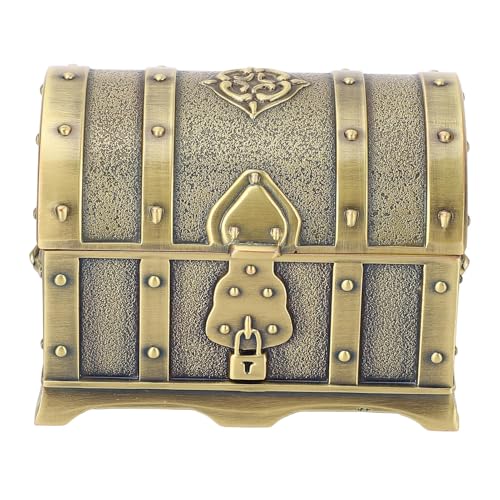 Bufee Vintage Metall Schmuckschatulle, Schmuck Speicherbox Rechteck Rechteck Schatzkoffer Ohrring Ring Halskette Armband Organizer (Bronze) von Beufee