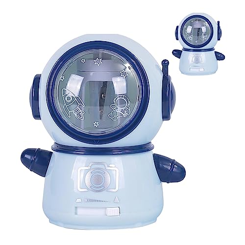 Cartoon Electric Bencil Spitzer, automatisch farbiger Bleistiftschärfer Zwei Stromversorgungsmodi mit Datenkabel für Home Office School (Hellblau) von Beufee