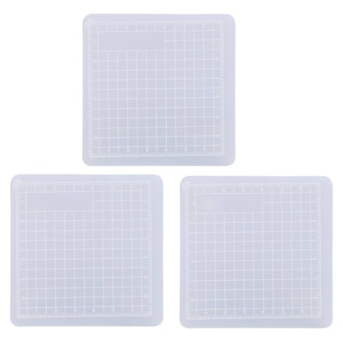 Flexible Schneidebretter, 3pcs durchscheinende Nicht -Schlupf -Schneidematte Papier Schneidebad basteln klare Handwerksmatten für Aufkleber (8x8cm) von Beufee