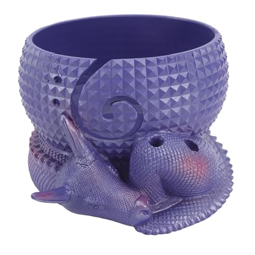 Garnaufbewahrungsschale, Garnaufbewahrungshalter mit Drachen- und Eiermotiv, Häkelschale mit Löchern zum Häkeln und Stricken von Zubehör (Lila) von Beufee