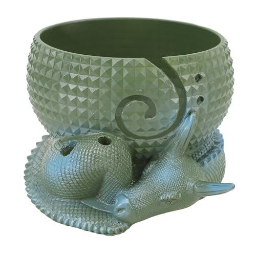 Garnaufbewahrungsschale, Garnaufbewahrungshalter mit Drachen- und Eiermotiv, Häkelschale mit Löchern zum Häkeln und Stricken von Zubehör (OD grün) von Beufee