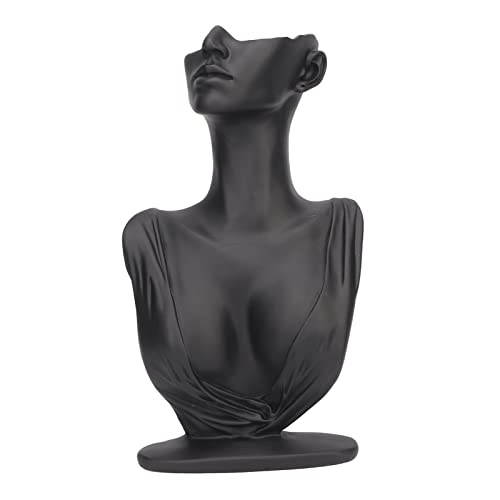 Halskette Display Büste, Schwarze Schaufensterpuppe Harz Halskette Anhänger Kette Ohrring Schmuck Schmuck Büste Schaufensterpuppe Organizer Halter Ständer für Ohrringe von Beufee