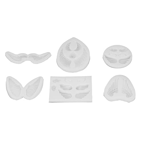 Harzform, 6pcs Engel Flügel Schimmelflügel für Babyparty -Party -Kuchen Dekoration Weich wiederverwendbare transparente Silikonhandwerksform von Beufee