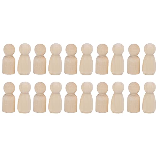 Hölzerne pegpuppe, 20pcs unfertiger Engel Form Kleinkind Holz Puppenkörper Holz Peg Menschen für Kinder DIY Bastelspielzeug e Graffiti Graffiti (34mm gemischtes Kleid für Männer und Frauen) von Beufee