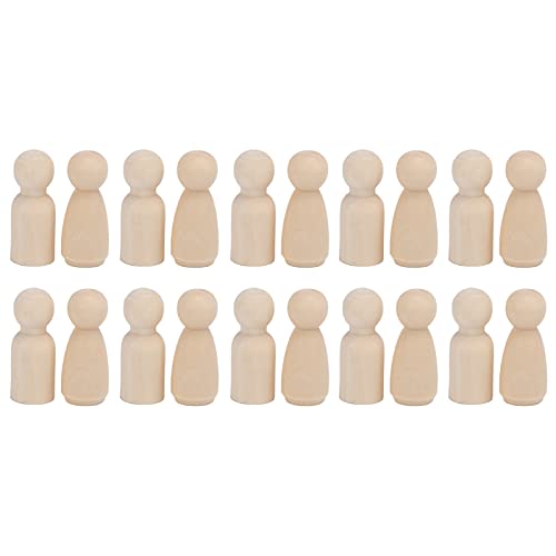 Hölzerne pegpuppe, 20pcs unfertiger Engel Form Kleinkind Holz Puppenkörper Holz Peg Menschen für Kinder DIY Bastelspielzeug e Graffiti Graffiti (43 mm gemischtes Kleid für Männer und Frauen) von Beufee
