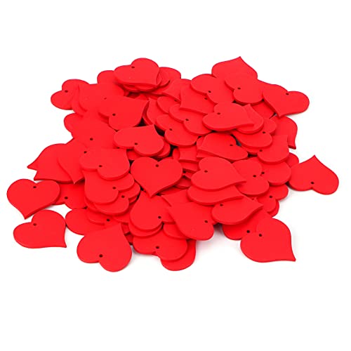 Holzherzen für Handwerk, 100pcs rot kleine Holzherzen Ausschnittscheiben mit Löchern DIY Hochzeitsation Holzherzen für Handwerk, 100pcs rot kleine Holzherzen Ausschnittscheiben mit Löchern DIY Hochzeitsation von Beufee