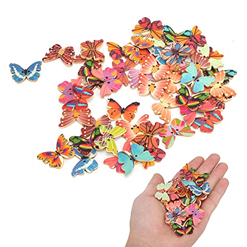 Holzknöpfe, 50pcs Schmetterlingstöpfe mit 2 Löchern Scrapbook Clothing Accessoires Handwerk für das Nähen des Handwerks Holzknöpfe, 50pcs Schmetterlingstöpfe mit 2 Löchern Scrapbook Clothing Accessoires Handwerk für das Nähen des Handwerks von Beufee