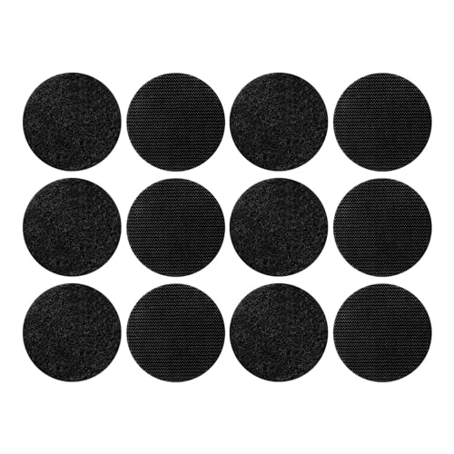 Klebeband, 6pcs Haken- und Schleifenverbessere Nicht -Slip -Kissen -Pads runden selbstklebende Rückenhaken- und Loop Gripper Montage Pad für Automatten (Schwarz) von Beufee