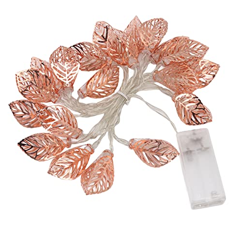 Lichterkette mit Blattgirlande, 20 LEDs, roségoldene Blätter, batteriebetrieben, für Weihnachtsbaum, Party, Tür, Innen- und Außendekoration Lichterkette mit Blattgirlande, 20 LEDs, roségoldene Blätter, batteriebetrieben, für Weihnachtsbaum, Party, Tür, Innen- und Außendekoration von Beufee