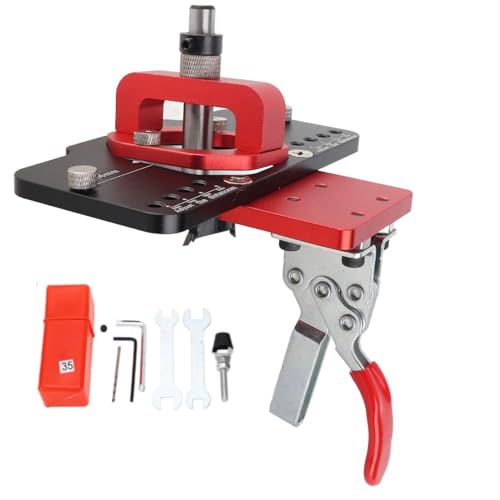 Metal Concealed Hinge Jig with Quick Clamp, 35mm Hinge Boring Jig Hole Cabinet Door Opener Set Drilling Guide for Woodworking Tool Metal Concealed Hinge Jig with Quick Clamp, 35mm Hinge Boring Jig Hole Cabinet Door Opener Set Drilling Guide for Woodworking Tool von Beufee