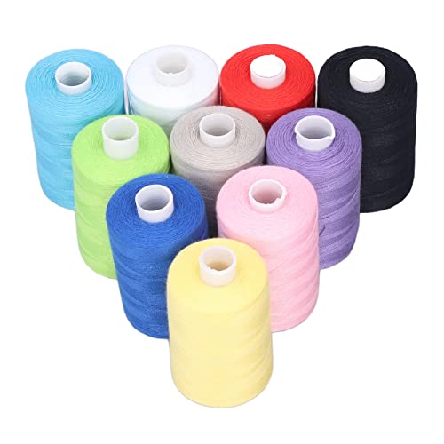 Nähgarn-Set, 10-teiliges Polyester-Stickmaschinengarn-Set, Nähmaschinengarn in satten, leuchtenden Farben von Beufee