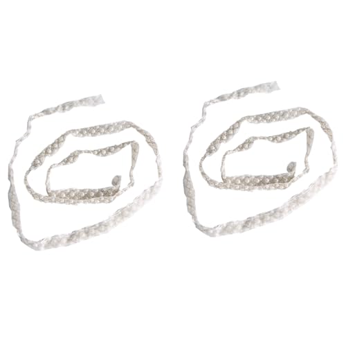 Perle Perlenverkleidung, 2pcs 1 Yard Braut Spitzenburde Trimmgurte Dekorative Klebebandspitzenkante Tradbon weiße Perlenbandspitzenverkleidung für Hochzeit (1 cm Größe Perlenspitze 1 Größe) von Beufee