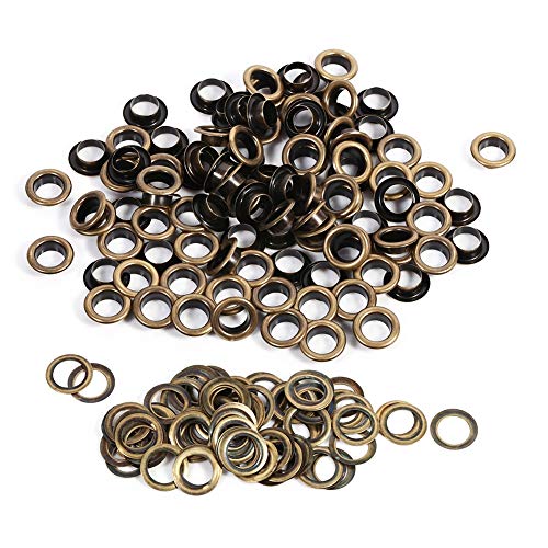 Runde Ösen, 20 oder 100 Sets, Ösen und Ösen in Bronze, Schwarz und Gold, Ersatz für Dekorationszubehör (10mm 100sets) von Beufee