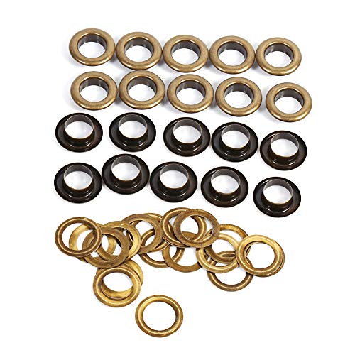 Runde Ösen, 20 oder 100 Sets, Ösen und Ösen in Bronze, Schwarz und Gold, Ersatz für Dekorationszubehör (12mm 20sets) von Beufee