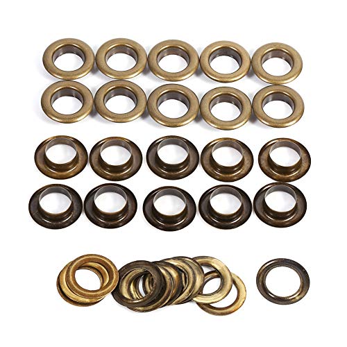 Runde Ösen, 20 oder 100 Sets, Ösen und Ösen in Bronze, Schwarz und Gold, Ersatz für Dekorationszubehör (14mm 20sets) von Beufee