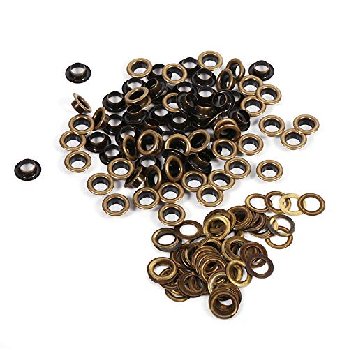 Runde Ösen, 20 oder 100 Sets, Ösen und Ösen in Bronze, Schwarz und Gold, Ersatz für Dekorationszubehör (8mm 100sets) von Beufee