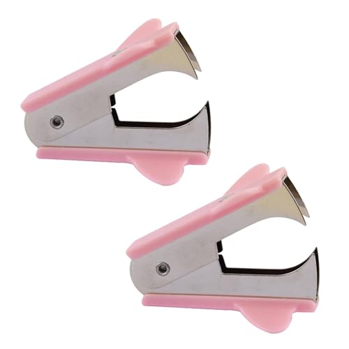 Staple Remover, 2pcs tragbare effiziente Entfernung Ergonomisches Design -Stapler -Puller für Bürofinanzabteilungen (Rosa) von Beufee