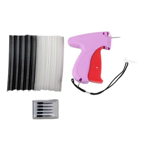 Stichpistole für Kleider, Handheld Stitch Gun Quick Clothing Fixer Mini Nähkit Micro -Markierungswaffe umfasst 6 Nadel 500 Schwarze Verbindungselemente und 500 weiße Fastener (Rosa) von Beufee