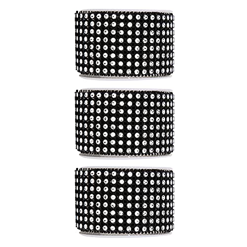 Strassbänder, 3 Rollen 8reihe Strass -Strass -Mesh Ribbon Diamond Wickel Strassstreifen Rollen Strassnetzband Wrap für Hochzeit ﻿ (Schwarz) von Beufee