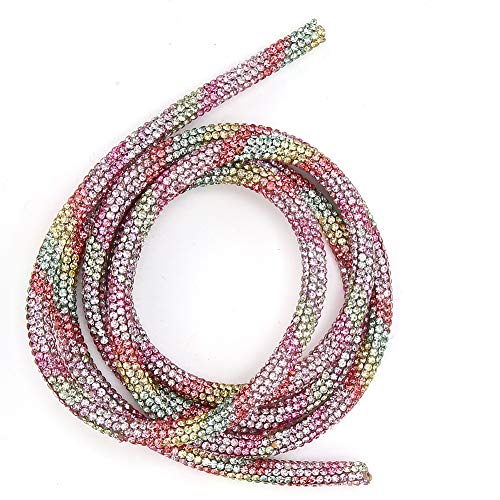 Strassrohrkabel, Glitzer -Pailletten Seilsequilletten Ressensteine ​​Rohrkabelband DIY NEWING Hochzeitskleid Kostüm Dekoration Accessoires (Regenbogenfarbe Nr. 2) von Beufee