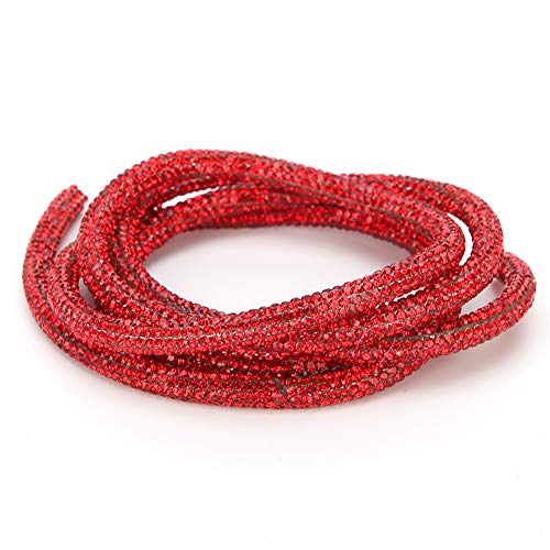 Strassrohrkabel, Glitzer -Pailletten Seilsequilletten Ressensteine ​​Rohrkabelband DIY NEWING Hochzeitskleid Kostüm Dekoration Accessoires (Rot) von Beufee