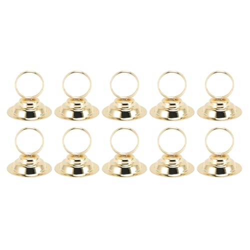 Tischnummernhalter, 10pcs Place Kartenhalter Bildname Menü Clips Memo Notiz Karten stehen Metalldraht Bild Anzeige für Hochzeit (Golden) von Beufee