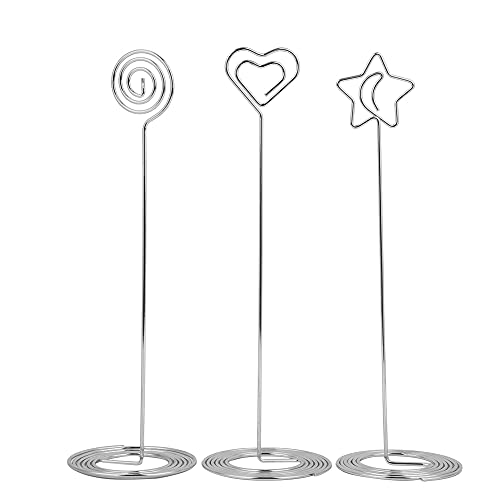 Tischnummernhalter, 3pcs 220 mm Drahtfoto Halter Clips Bild Memo Notizfoto Ständer Office Desk Organizer (Silber) von Beufee