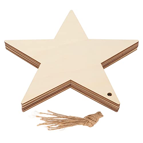 Unvollendete Holzsterne Ornanenten, 8pcs Independent Weihnachtsdekoration präsentieren Weihnachtsbaum -Hänge von Holzscheiben mit Fäden für DIY -Handwerks Unvollendete Holzsterne Ornanenten, 8pcs Independent Weihnachtsdekoration präsentieren Weihnachtsbaum -Hänge von Holzscheiben mit Fäden für DIY -Handwerks von Beufee
