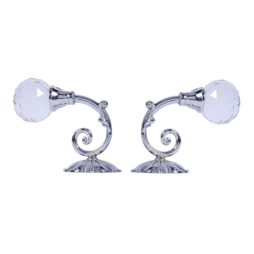 Vorhang Raffhalter, 2 Stück Kristall Gardinenhaltervorhang Holdbacks Metall Raffhalters Raffbügel Für Vorhang Metall Vorhang Raffhalter Haken Vorhang Holdbacks Wandhaken Kristall Vorhanghalter(Silber) von Beufee