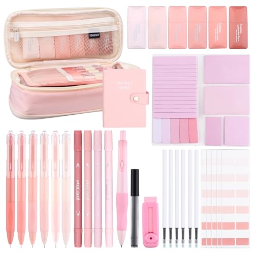Ästhetisches Schulzubehör mit Stifteetui, Haftnotizen, Gelstifte, Textmarker, Korrekturbänder, Druckbleistift, Radiergummi, Kawaii, Klassenzimmer, Preise, Schulanfang, Schreibwaren-Set, 33 Stück Ästhetisches Schulzubehör mit Stifteetui, Haftnotizen, Gelstifte, Textmarker, Korrekturbänder, Druckbleistift, Radiergummi, Kawaii, Klassenzimmer, Preise, Schulanfang, Schreibwaren-Set, 33 Stück von Beupy