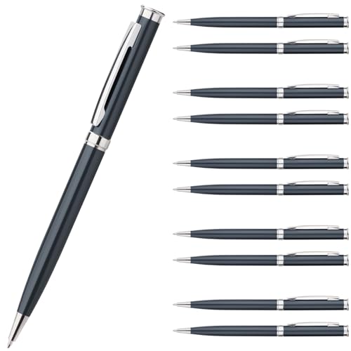 10 stück Kugelschreiber,Geschenke für männer,Ballpoint Pen,Ergonomische Schreibstifte Set,Drehkugelschreiber,Grau Kugelschreiber mit Blaue Mine 10 stück Kugelschreiber,Geschenke für männer,Ballpoint Pen,Ergonomische Schreibstifte Set,Drehkugelschreiber,Grau Kugelschreiber mit Blaue Mine von Beutrain