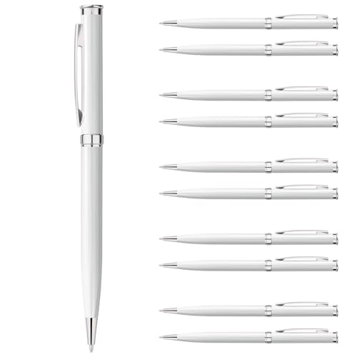 10 stück Kugelschreiber,Geschenke für männer,Ballpoint Pen,Ergonomische Schreibstifte Set,Drehkugelschreiber,Weiß Kugelschreiber mit Blaue Mine 10 stück Kugelschreiber,Geschenke für männer,Ballpoint Pen,Ergonomische Schreibstifte Set,Drehkugelschreiber,Weiß Kugelschreiber mit Blaue Mine von Beutrain
