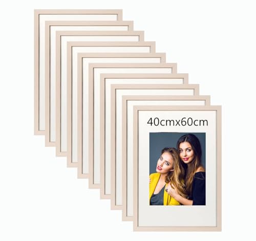 10er Set 40x60cm Bilderrahmen, MDF-Rahmen,Rahmen aus holz,Frame 40x60cm,Wand Bilderrahmen Moderner Fotorahmen,Perfekt zum Verschenken,Das Holzfarbe von Beutrain