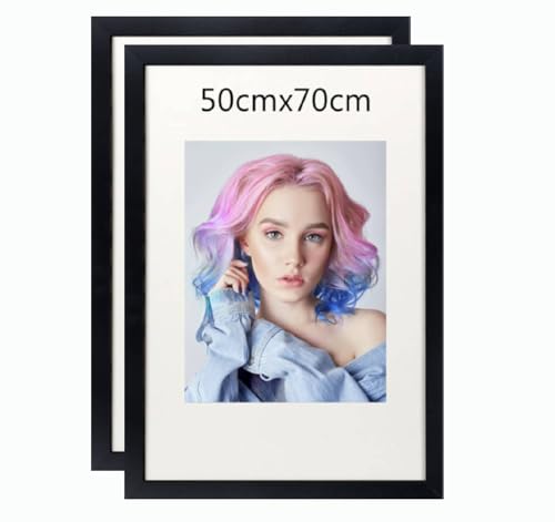 2er Set 50x70cm Bilderrahmen, MDF-Rahmen,Rahmen aus holz,Frame 50x70cm,Wand Bilderrahmen Moderner Fotorahmen,Perfekt zum Verschenken,Schwarz von Beutrain