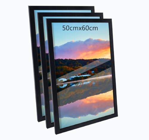 3er Set 50x60cm Bilderrahmen, MDF-Rahmen,Rahmen aus holz,Frame 50x60cm,Wand Bilderrahmen Moderner Fotorahmen,Perfekt zum Verschenken,Schwarz von Beutrain