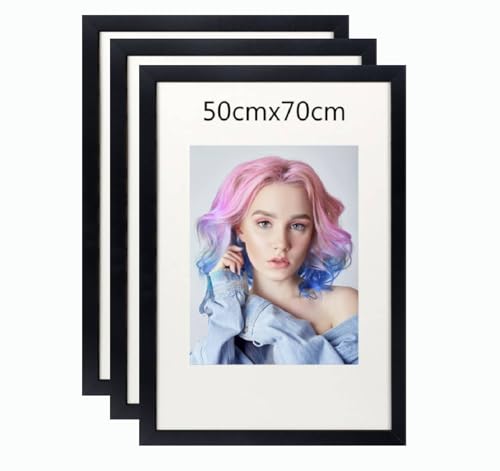 3er Set 50x70cm Bilderrahmen, MDF-Rahmen,Rahmen aus holz,Frame 50x70cm,Wand Bilderrahmen Moderner Fotorahmen,Perfekt zum Verschenken,Schwarz von Beutrain