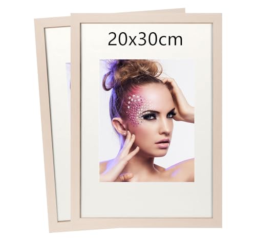 4 Stück Bilderrahmen 20x30, Rahmen aus holz,Frame 20x30cm,MDF-Rahmen Wand Bilderrahmen Moderner Fotorahmen,Das Holzfarbe,Perfekt zum Verschenken von Beutrain