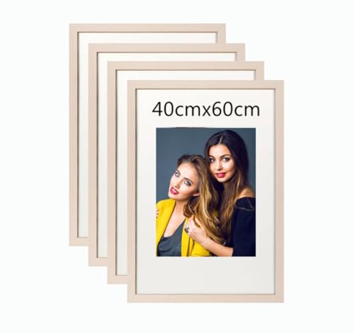 4er Set 40x60cm Bilderrahmen, MDF-Rahmen,Rahmen aus holz,Frame 40x60cm,Wand Bilderrahmen Moderner Fotorahmen,Perfekt zum Verschenken,Das Holzfarbe von Beutrain