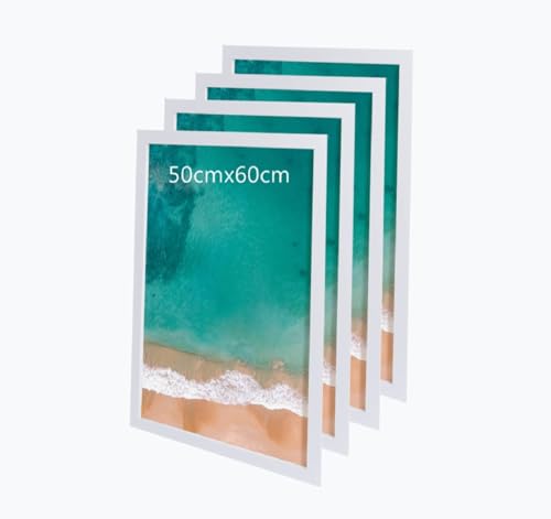 4er Set 50x60cm Bilderrahmen, MDF-Rahmen,Rahmen aus holz,Frame 50x60cm,Wand Bilderrahmen Moderner Fotorahmen,Perfekt zum Verschenken,Weiß von Beutrain
