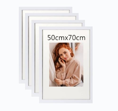 4er Set 50x70cm Bilderrahmen, MDF-Rahmen,Rahmen aus holz,Frame 50x70cm,Wand Bilderrahmen Moderner Fotorahmen,Perfekt zum Verschenken,Weiß von Beutrain