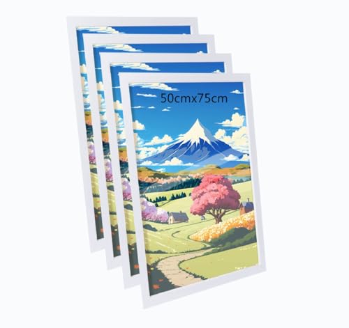 4er Set 50x75cm Bilderrahmen, MDF-Rahmen,Rahmen aus holz,Frame 50x75cm,Wand Bilderrahmen Moderner Fotorahmen,Perfekt zum Verschenken,Weiß von Beutrain