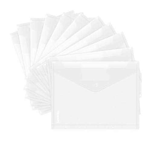 A4 Dokumentenmappen Set (20 Stück) | Transparente PP-Aktenhüllen mit Druckverschluss & Beschriftungsfeld | Für Archivierung, Reisepässe & wichtige Unterlagen Transparente von Beutrain