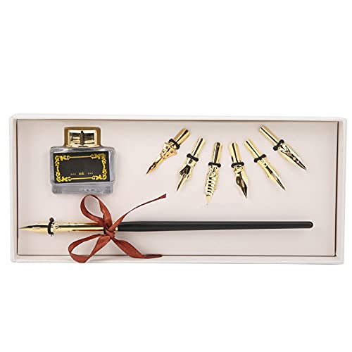 Kalligraphie-Stift-Set, Retro-Blumen Haltbarer, Rutschfester Händedruck, Füllfederhalter und Tintenschreiber, Geeignet Zum Senden von Paaren, Ältere (SP124gold Gold) von Bewinner